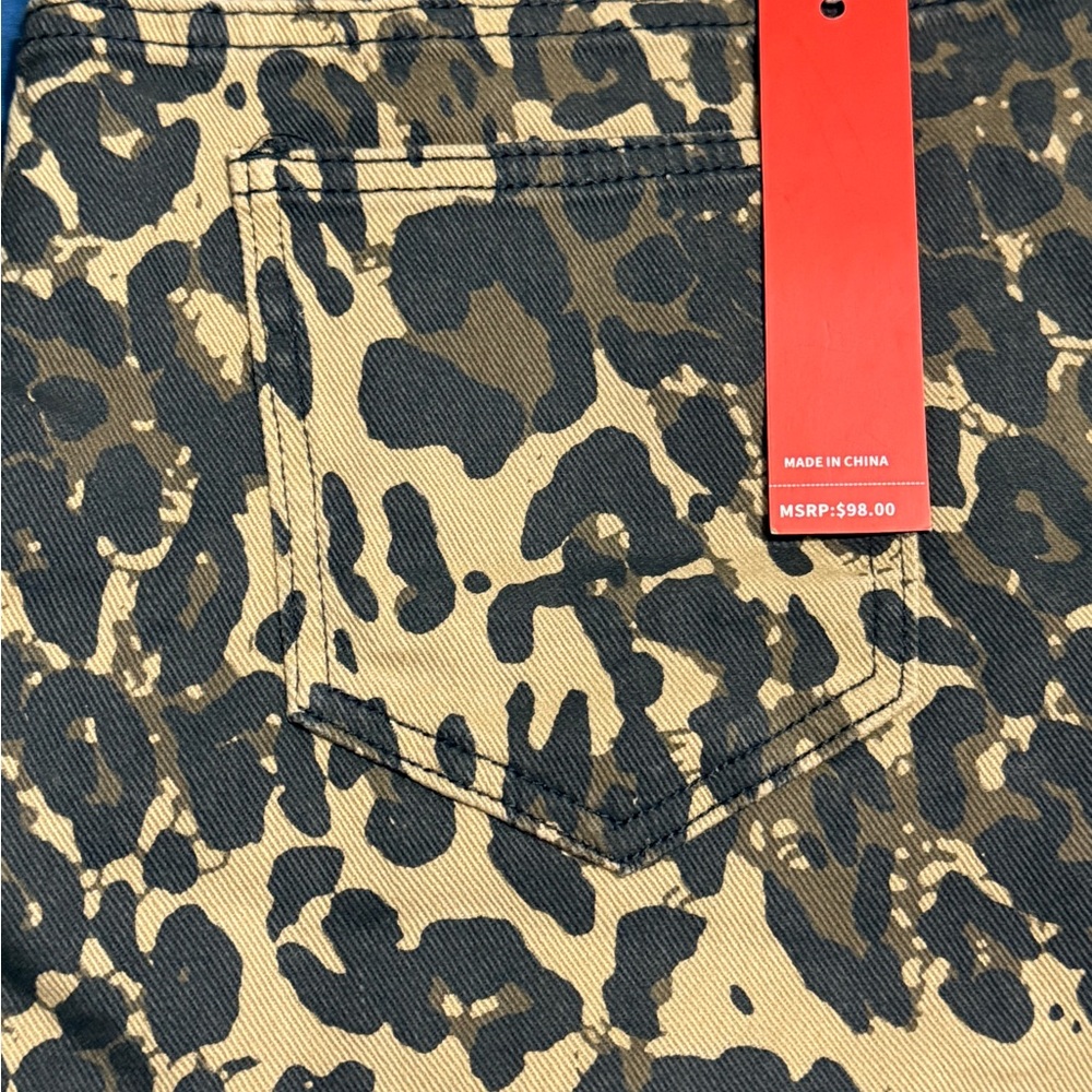 Leopard Print Flare & Wide Leg Jeans - Picture 3 of 4